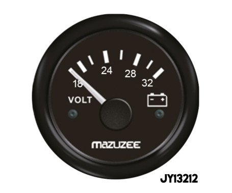 AQUA MARINE - Volt Gauge - 18V - 32V - Black